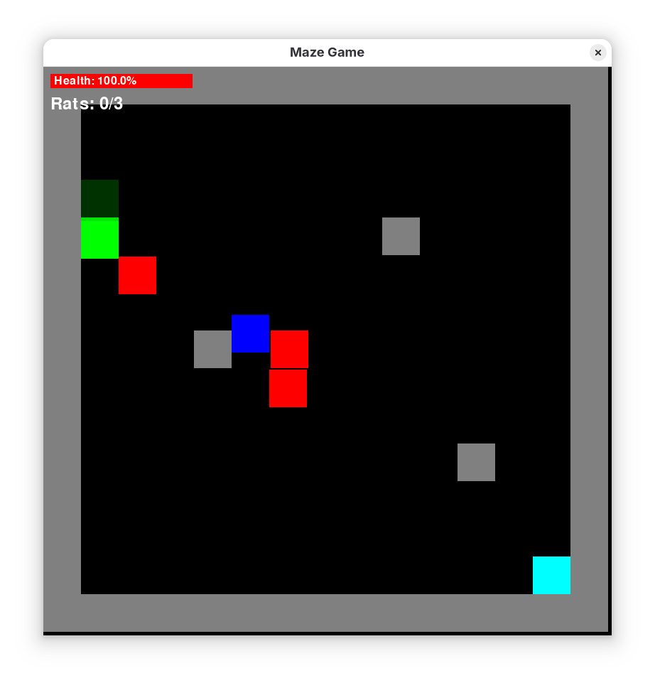 Minimal maze with one ghost and score of -3